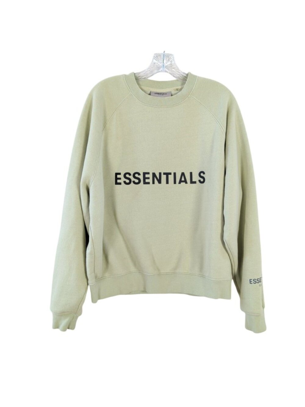 Fear of God Essentials Sweatshirt Mens S Sage Green Logo Crewneck Fleece - Picture 2 of 16
